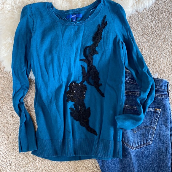 Apt 9 Teal sweater - Picture 2 of 4